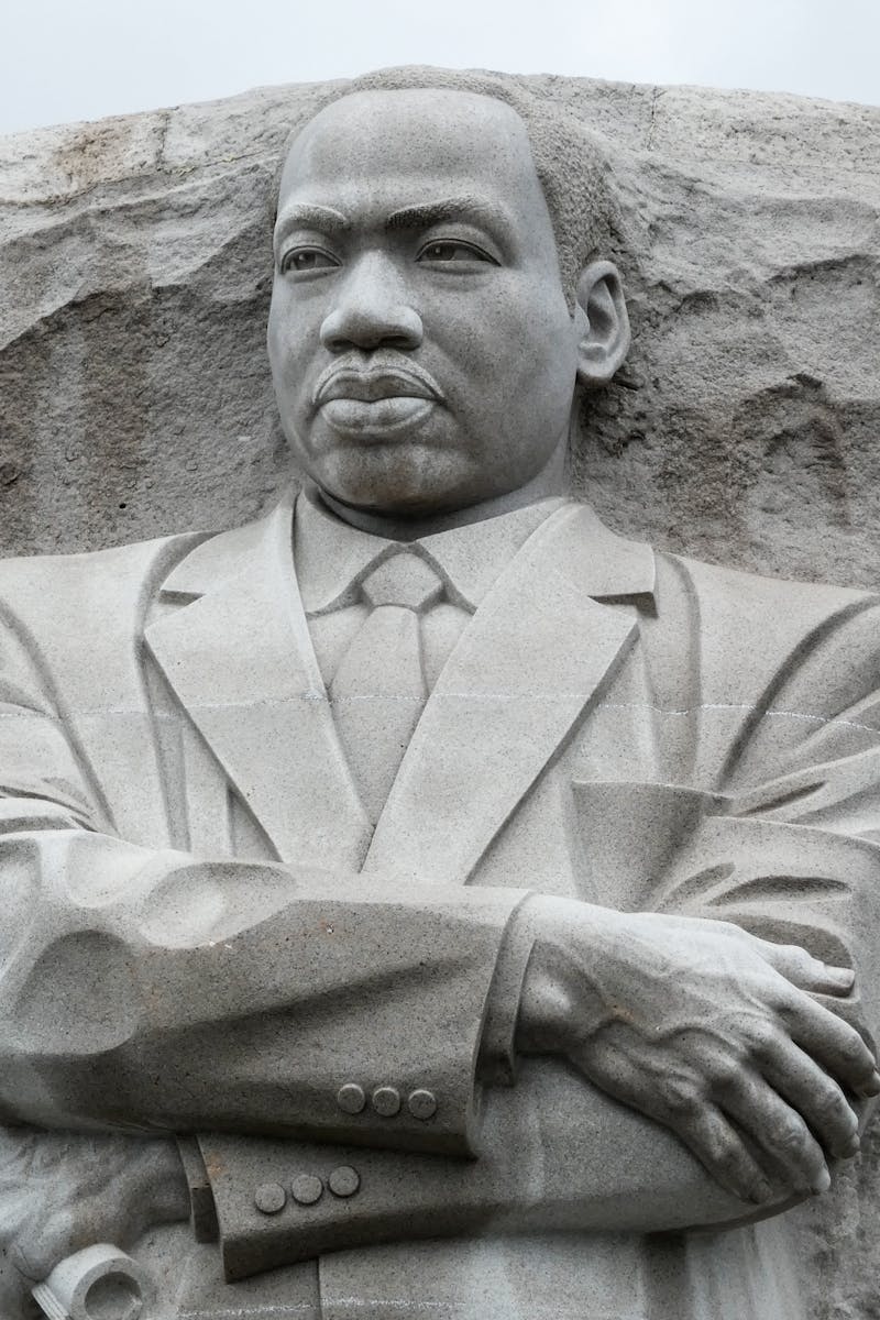 Stone statue of Martin Luther King Jr. at the Washington DC memorial.