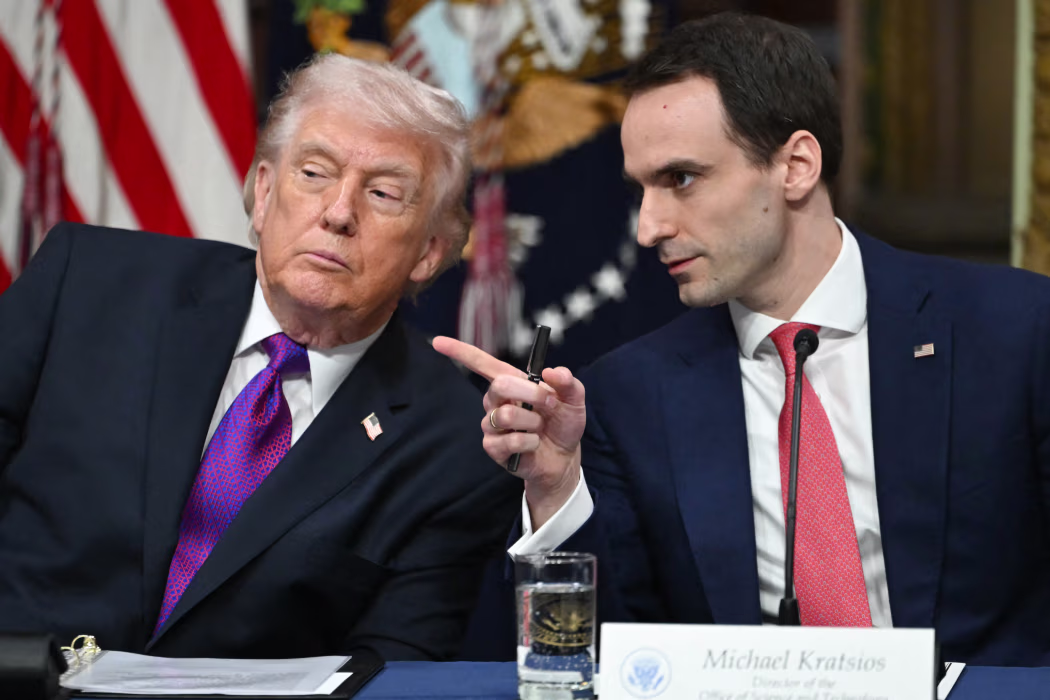 President Trump with Michael Kratsios, director of the Office of Science and Technology Policy. Andrew Caballero-Reynolds/Agence France-Presse/Getty Imagesim-14814918 President Trump with Michael Kratsios, director of the Office of Science and Technology Policy. Andrew Caballero-Reynolds/Agence France-Presse/Getty Images